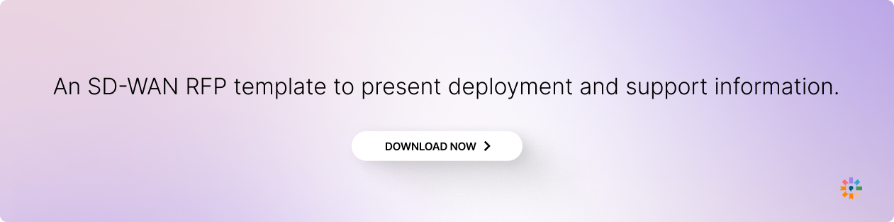 An SD-WAN RFP template to present deployment and support information.