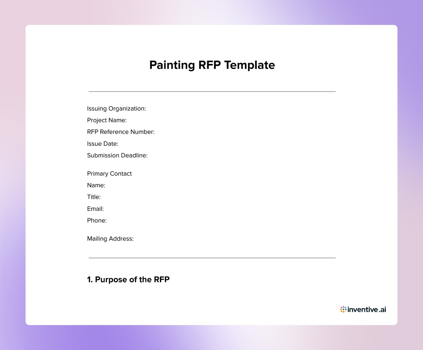 Painting RFP Template to Attract Accurate Contractor Bids