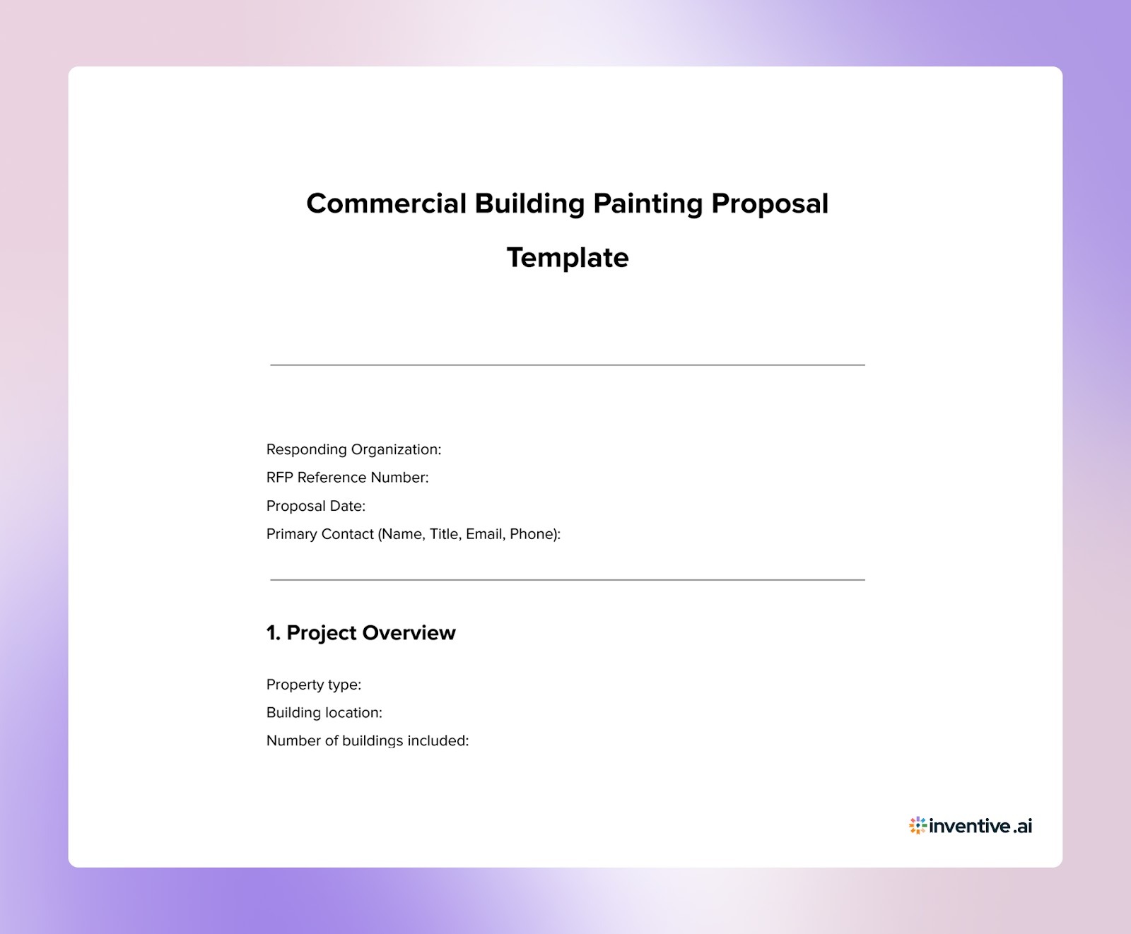 Commercial Building Painting Proposal Template