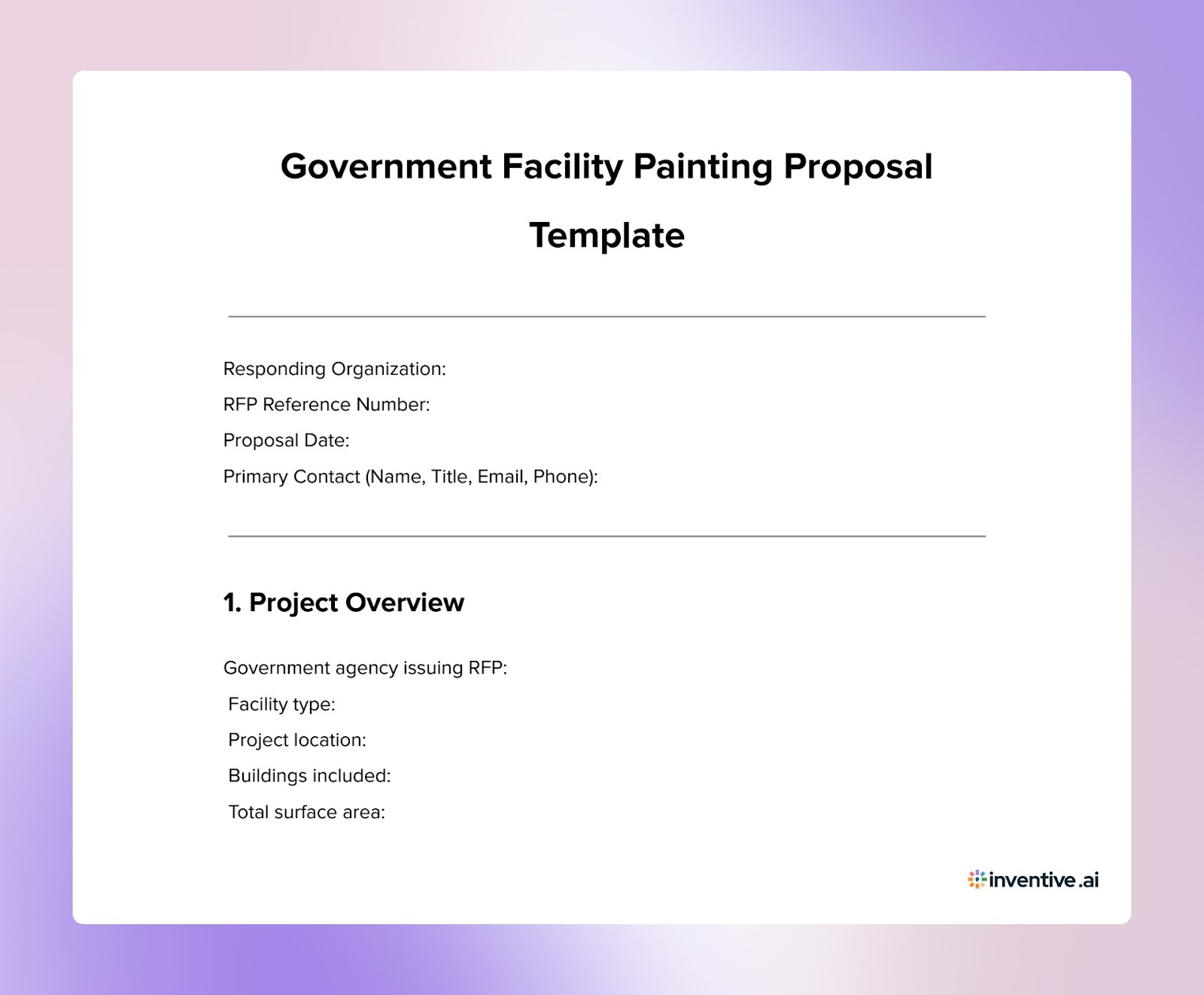 Government Facility Painting Proposal Template