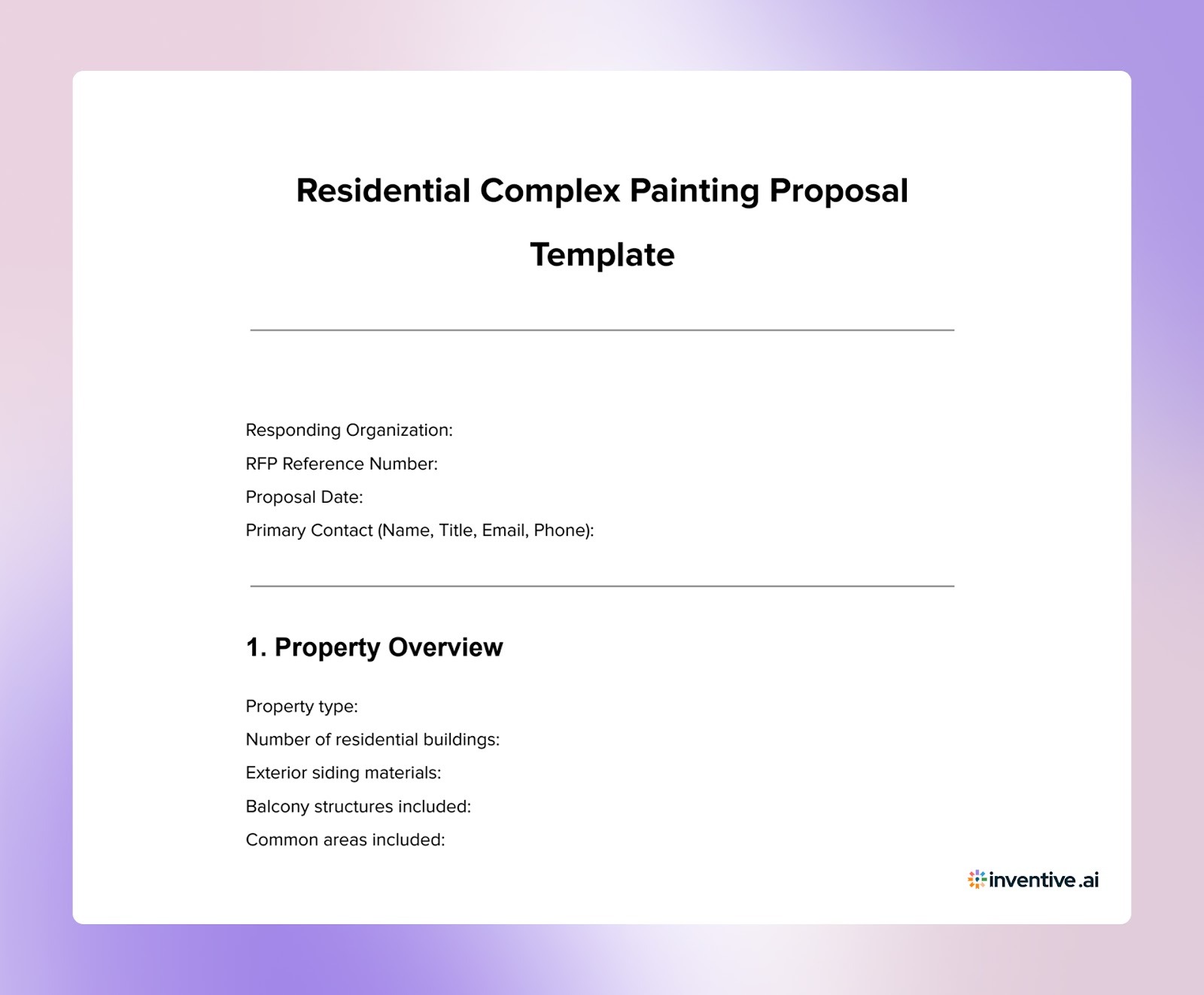 Residential Complex Painting Proposal Template