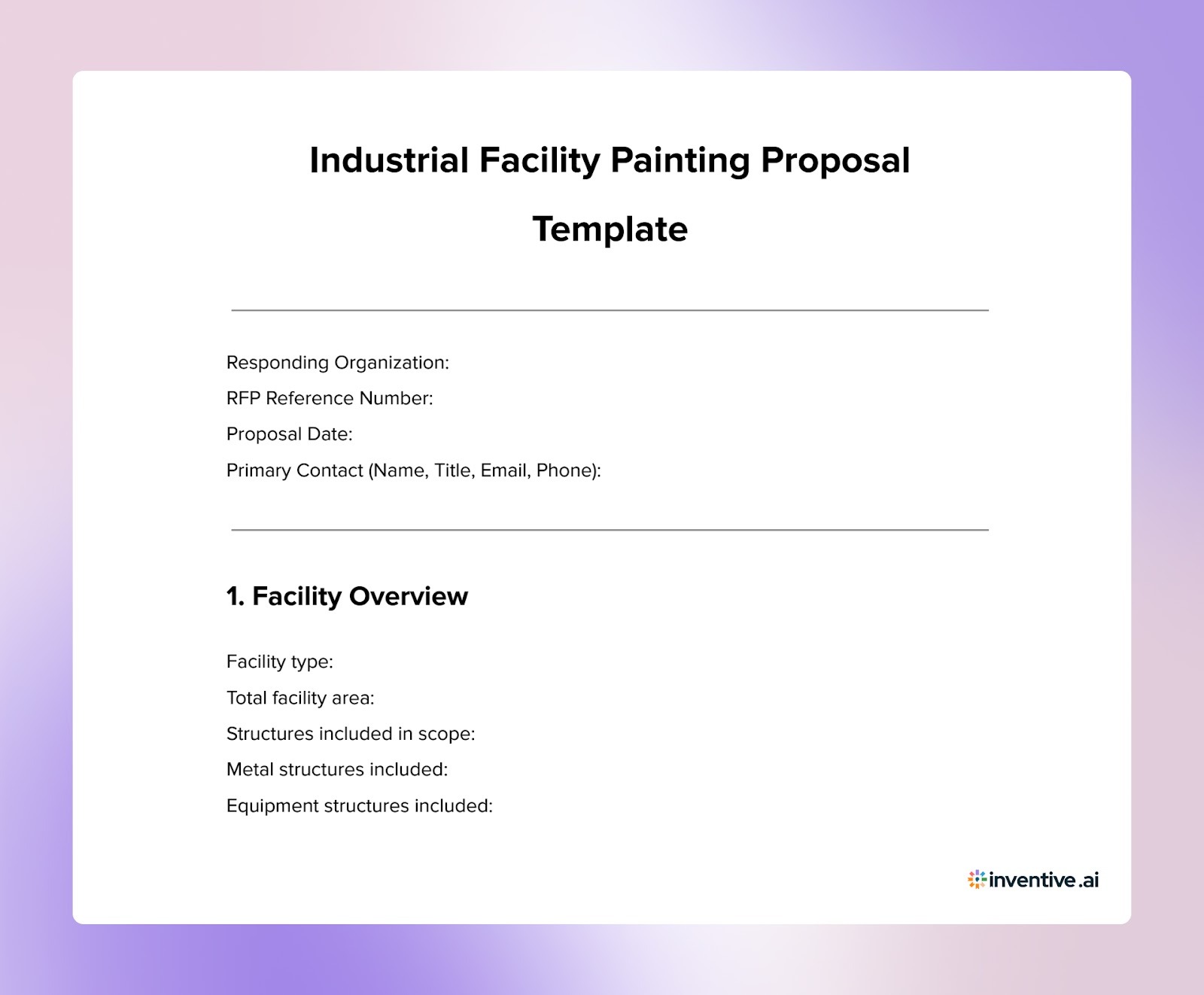 Industrial Facility Painting Proposal Template