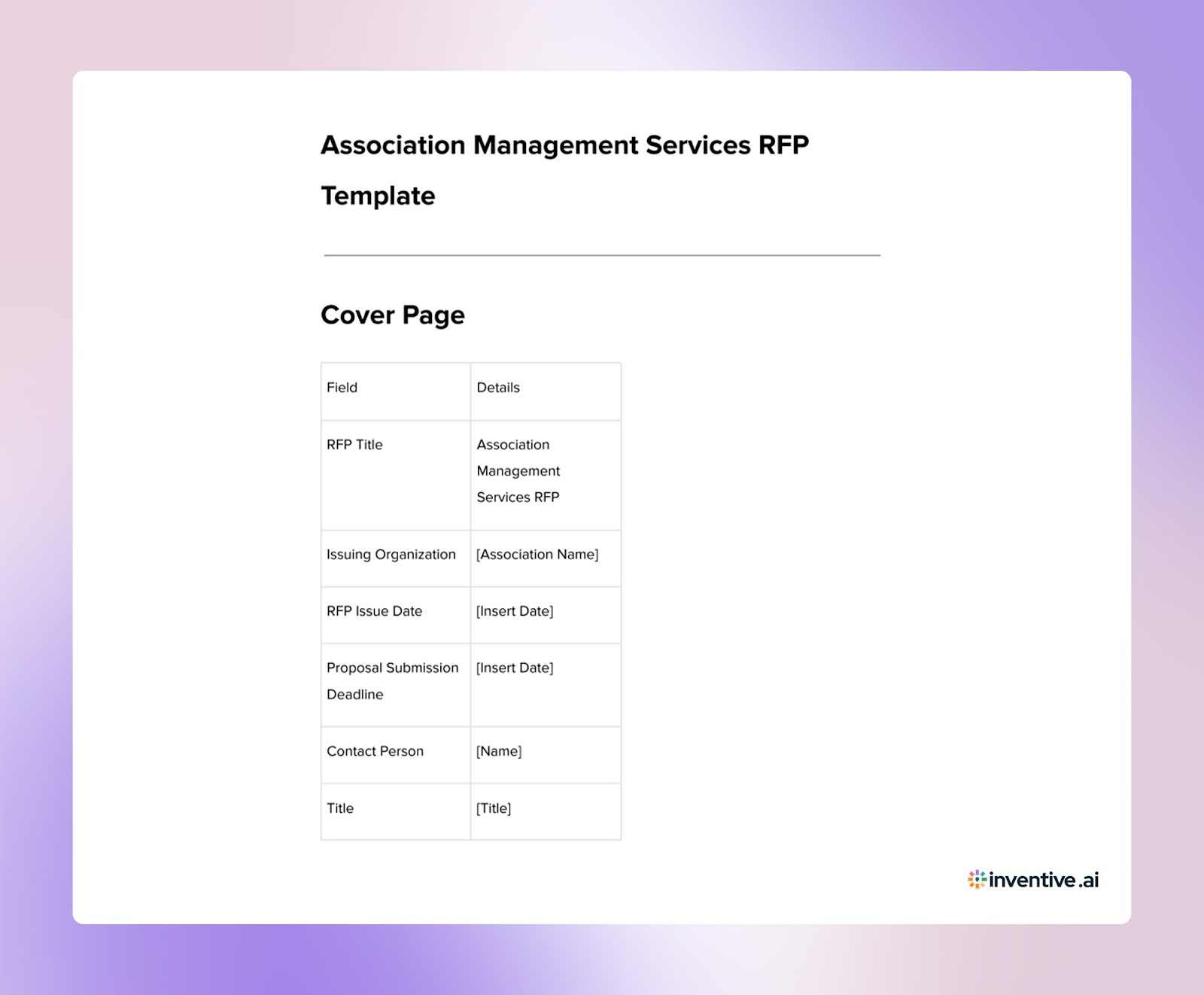 A Practical Association Management RFP Template