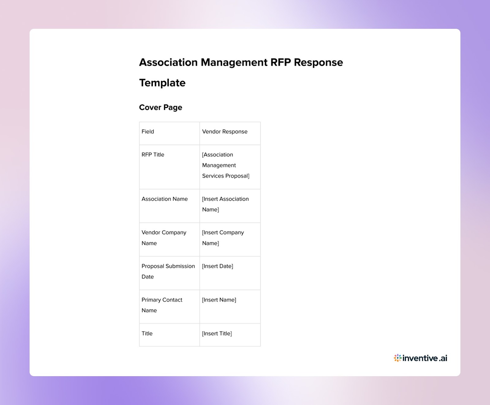 The Ultimate Association Management RFP Response Template