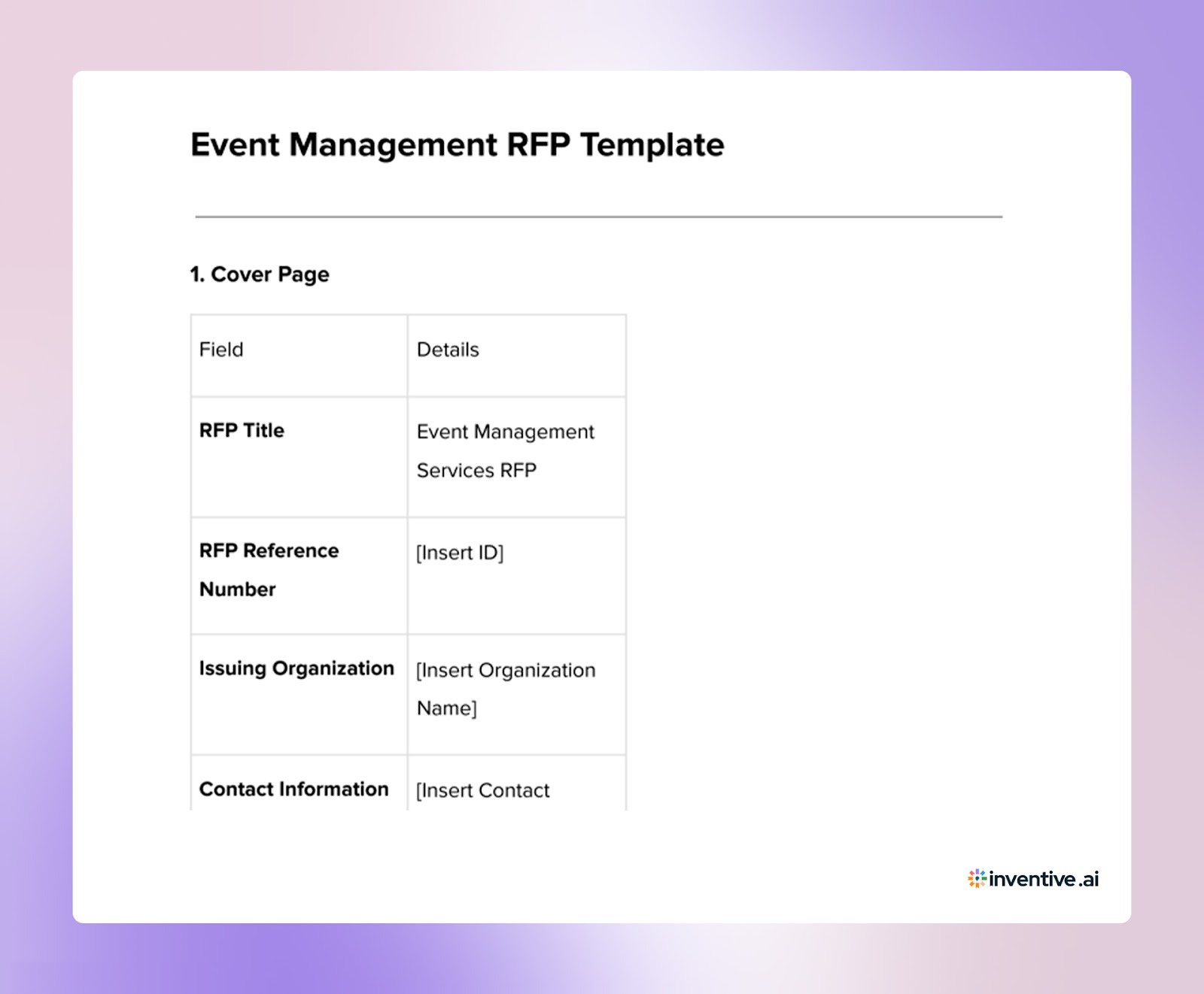 Organize Event Requirements With This Event Management Vendor RFP Template