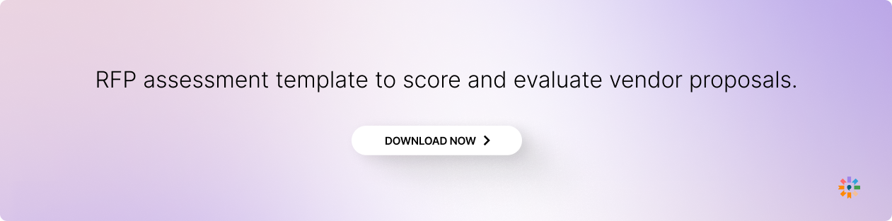 RFP assessment template to score and evaluate vendor proposals.