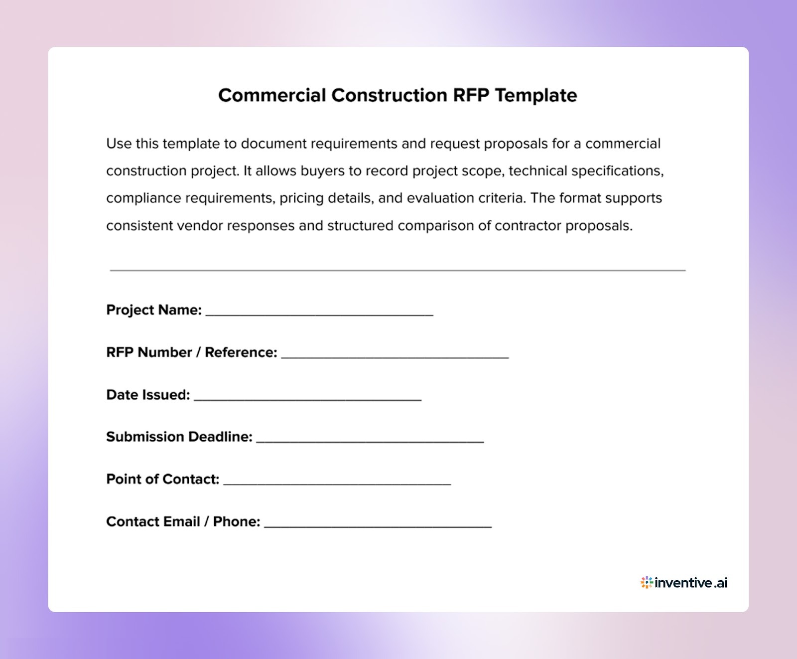 Commercial Construction RFP Template: How Buyers Evaluate Proposals