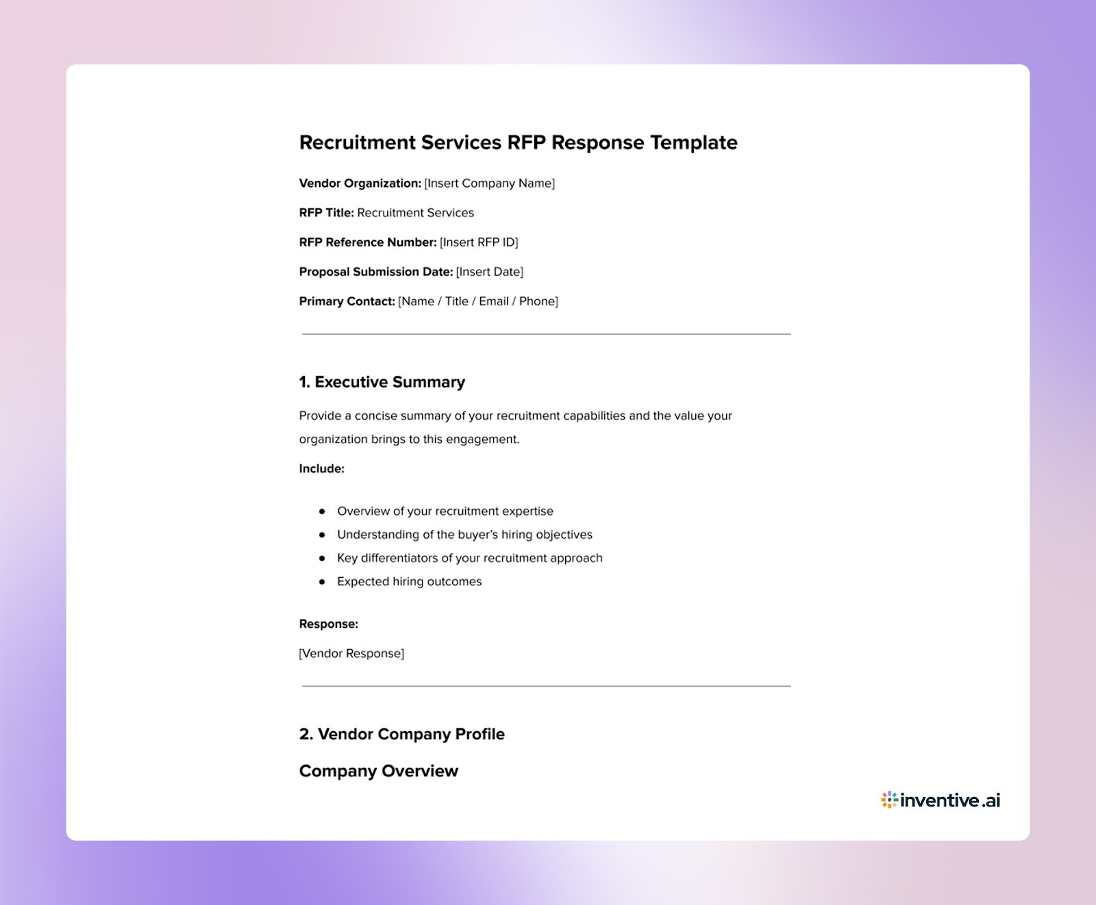 A Ready-to-Use Recruitment Services RFP Response Template