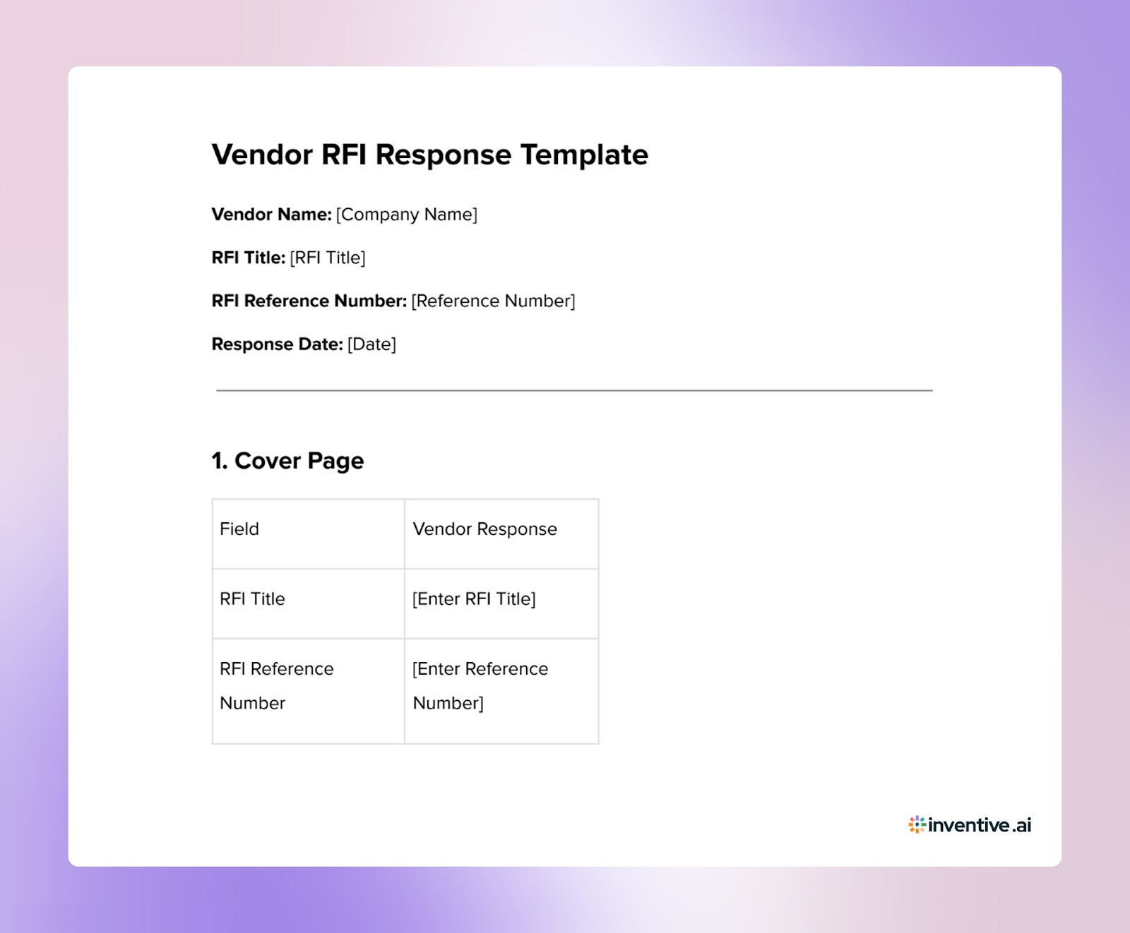 A Practical RFI Response Template for Faster Responses