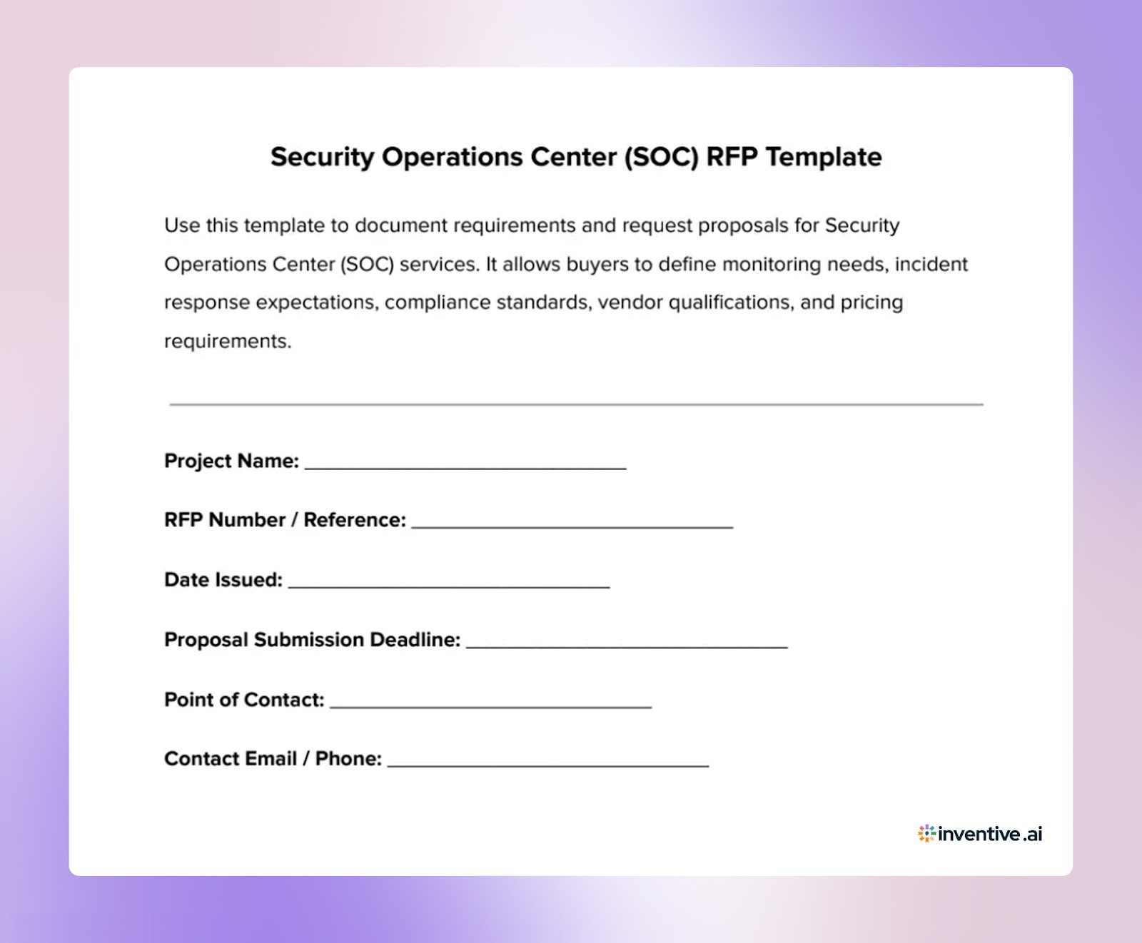 SOC RFP Template: Key Criteria Buyers Use to Score Your Proposal