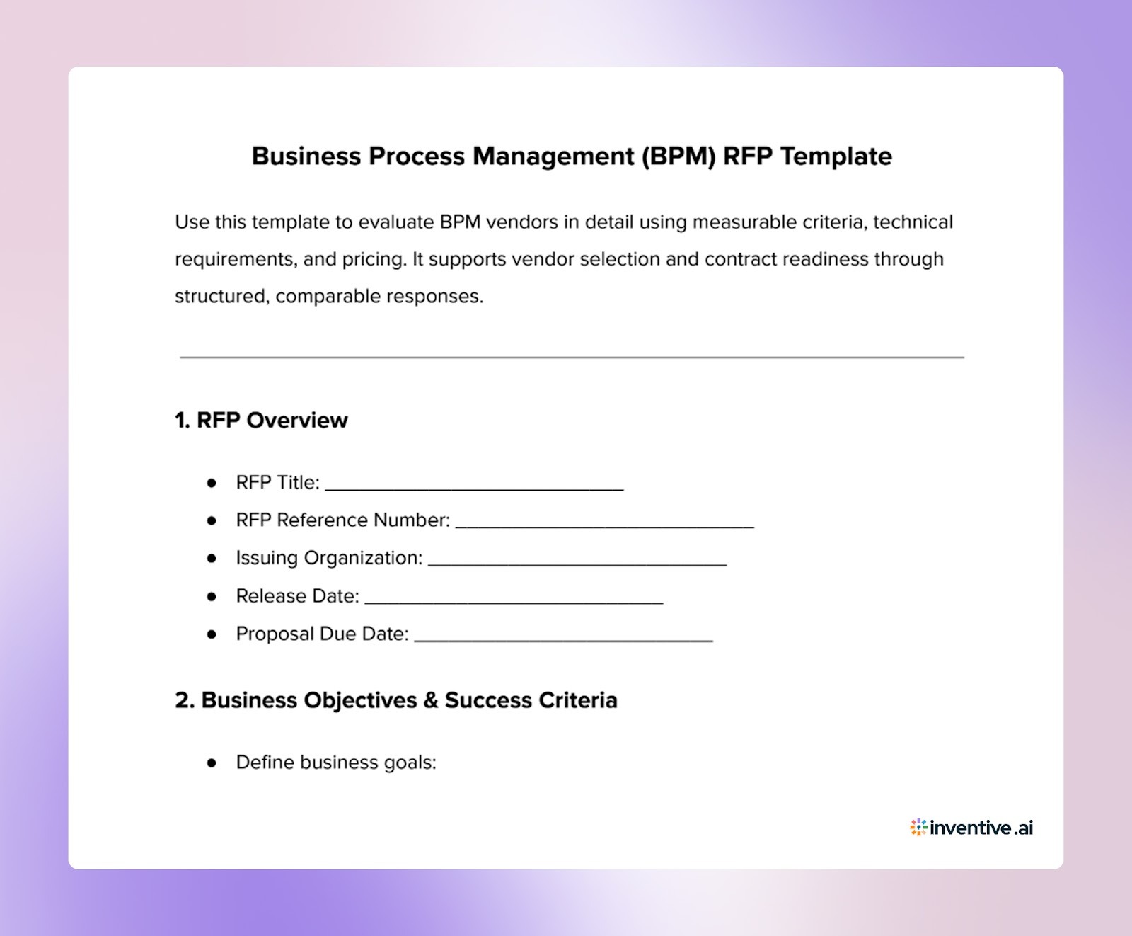 BPM RFP Template: How Buyers Shortlist and Select BPM Vendors