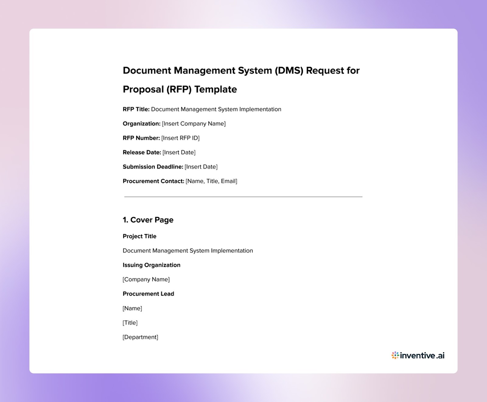 Proven Document Management System RFP Template