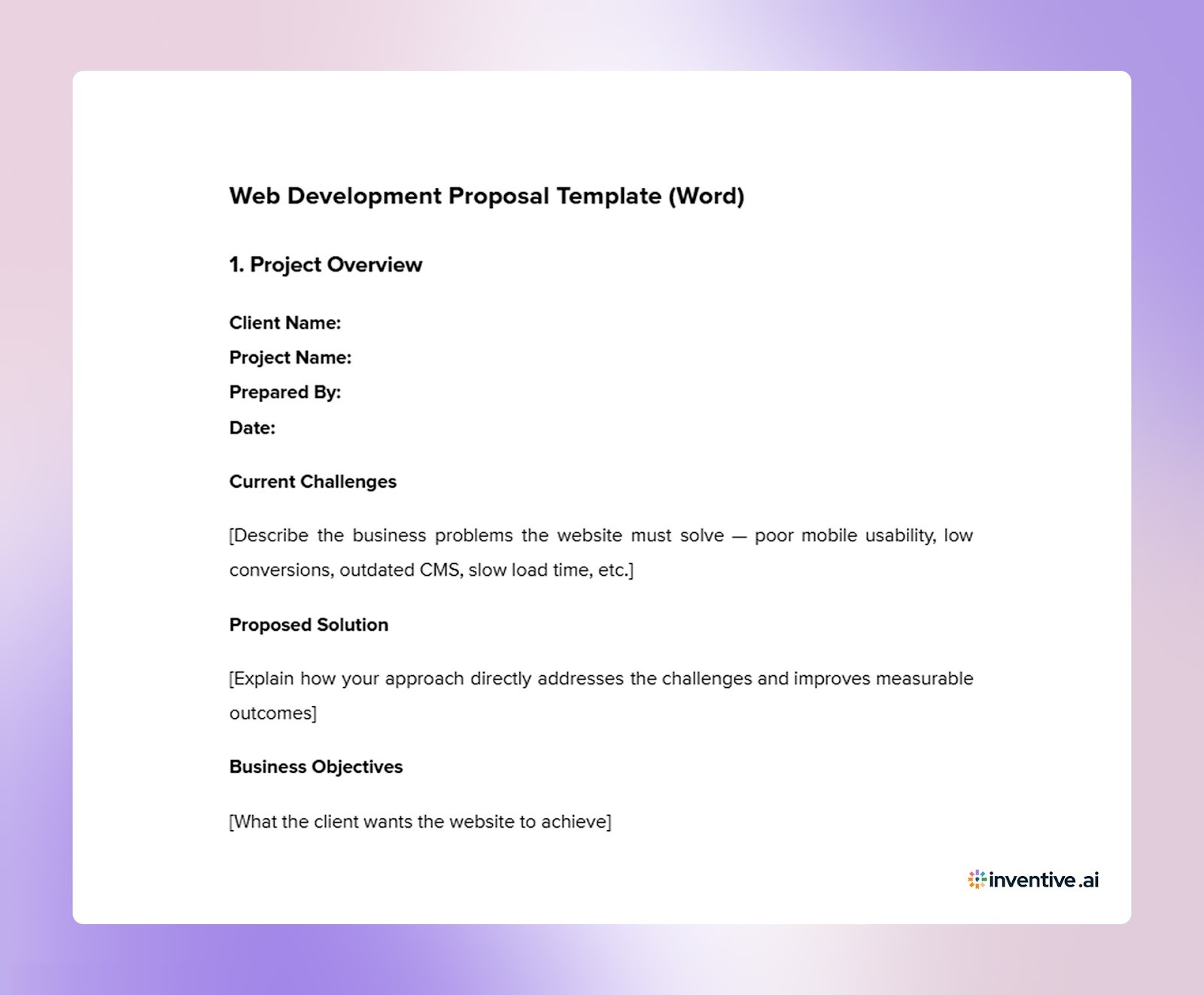 Copy-Ready Web Development Proposal Template