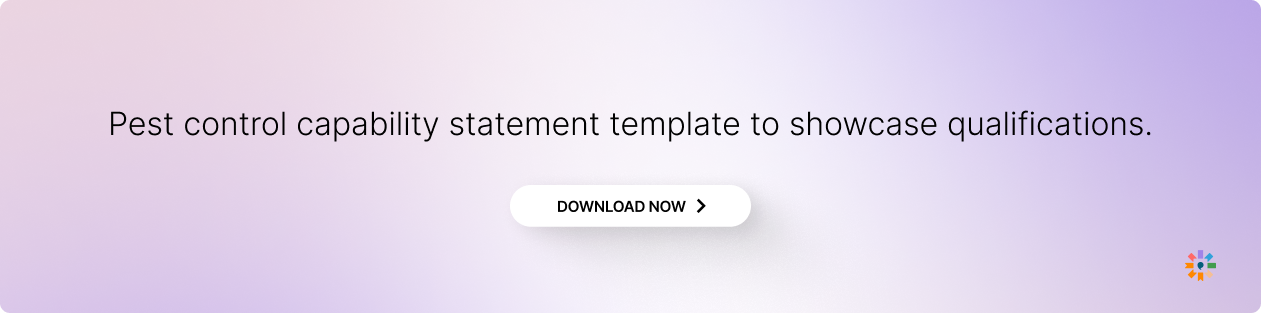 Download the pest control capability statement template to showcase qualifications.