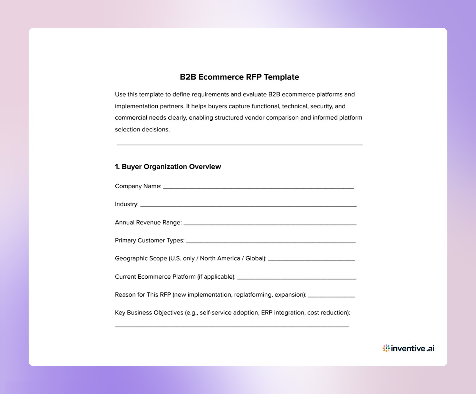 B2B Ecommerce RFP Template: How Buyers Evaluate Ecommerce Platforms