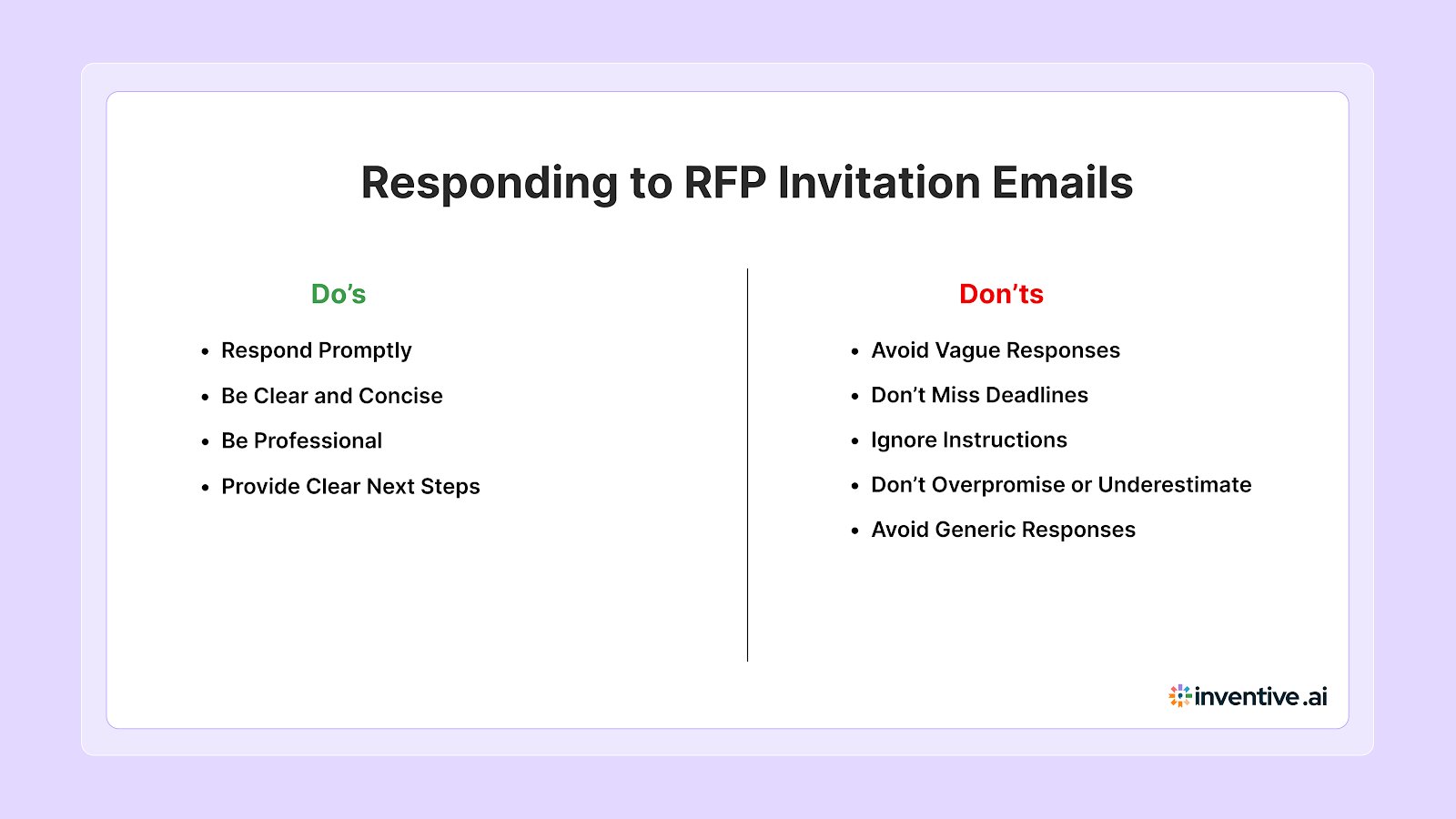 Do’s and Don’ts of Responding to RFP Invitation Emails