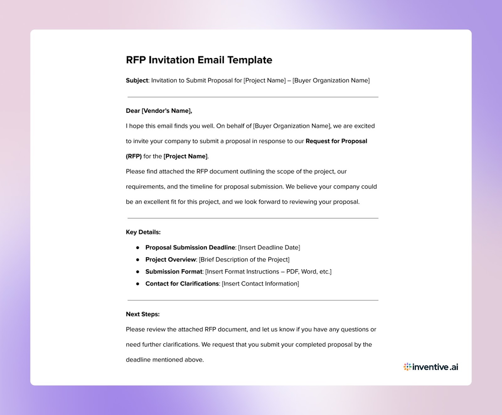 Downloadable RFP Email Template