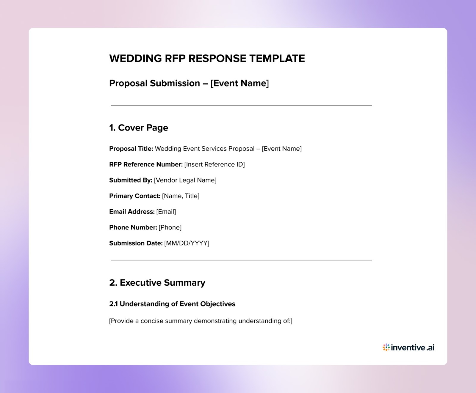 The Ultimate Wedding RFP Response Template for Vendors