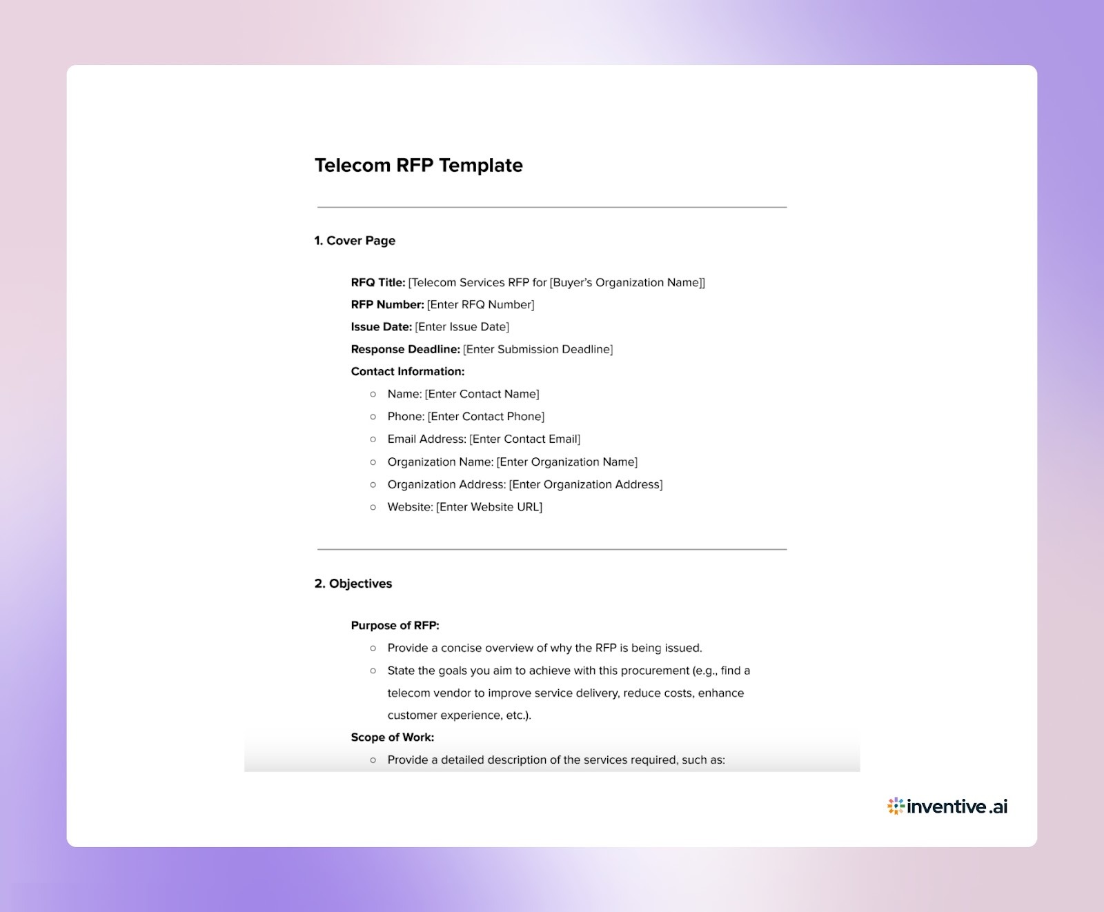 The Ultimate Telecom RFP Template in 2026