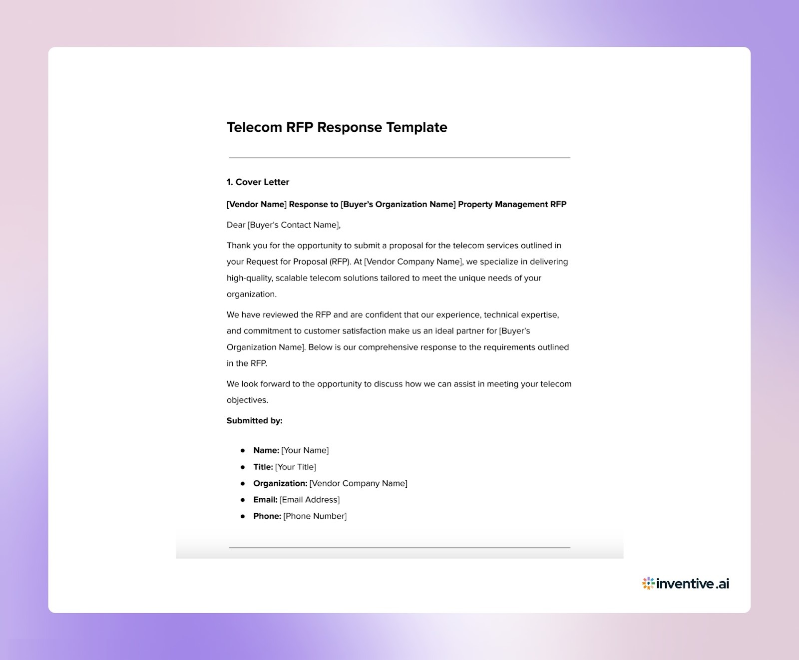 The Ultimate Telecom RFP Response Template in 2026
