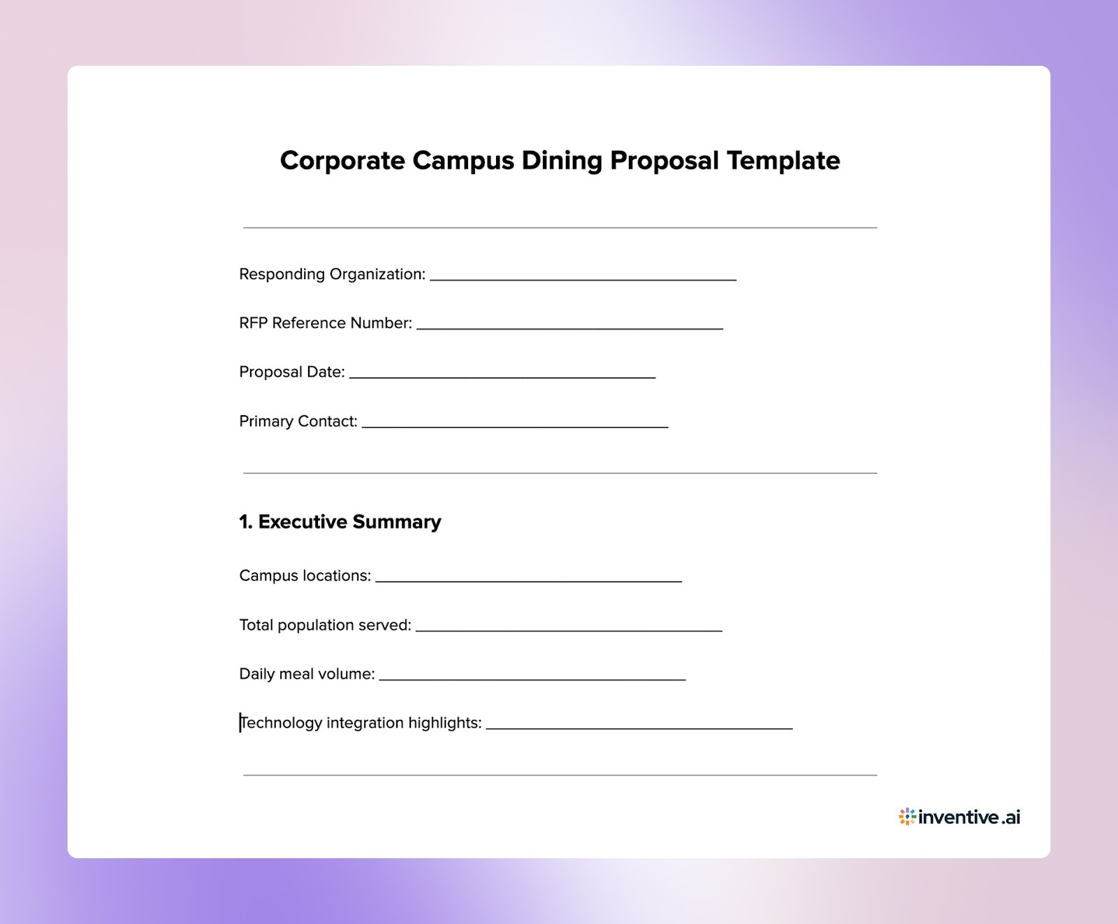 Corporate Campus Dining Proposal