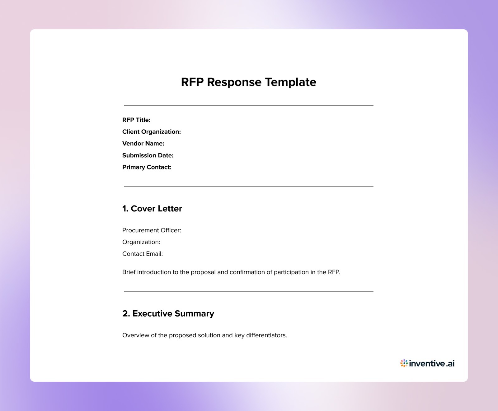RFP Response Templates to Structure Proposal Submissions