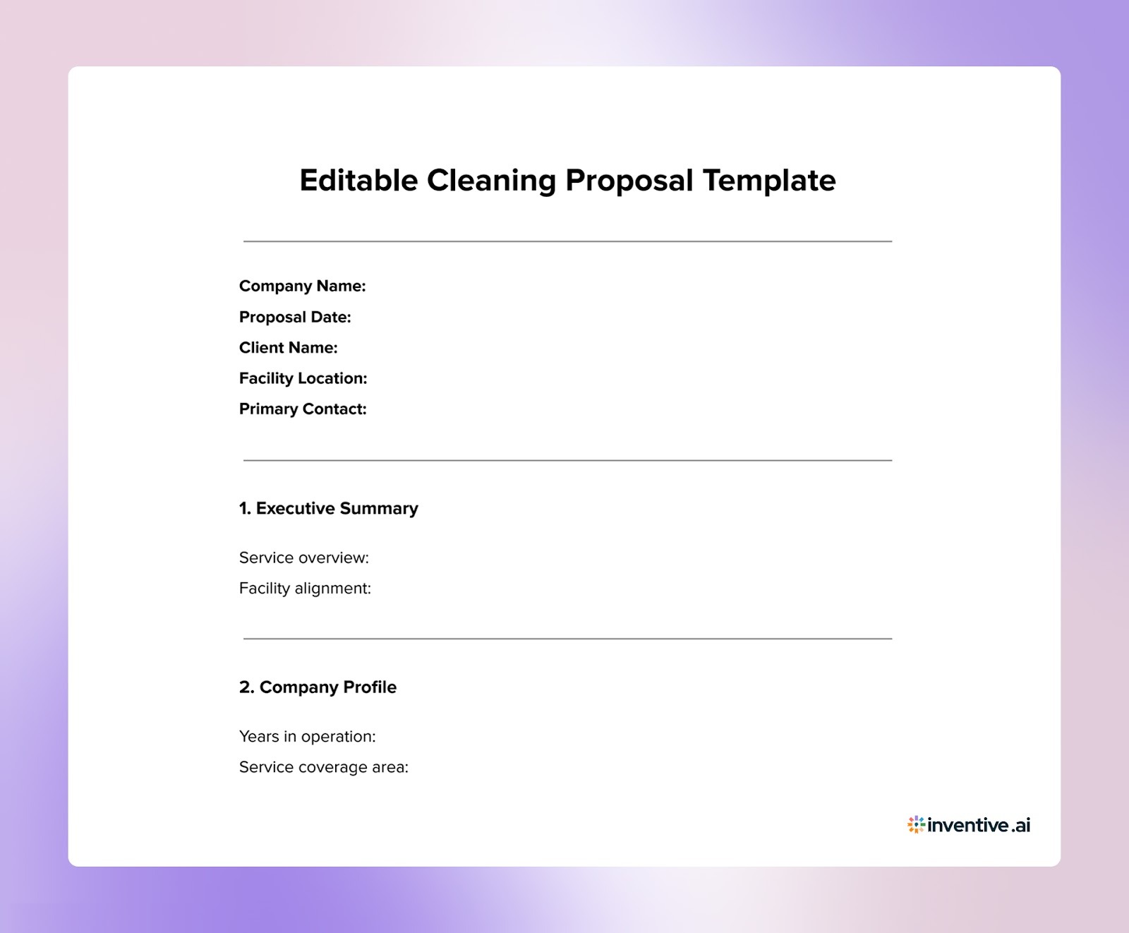 Editable Cleaning Proposal Template And Key Sections To Include
