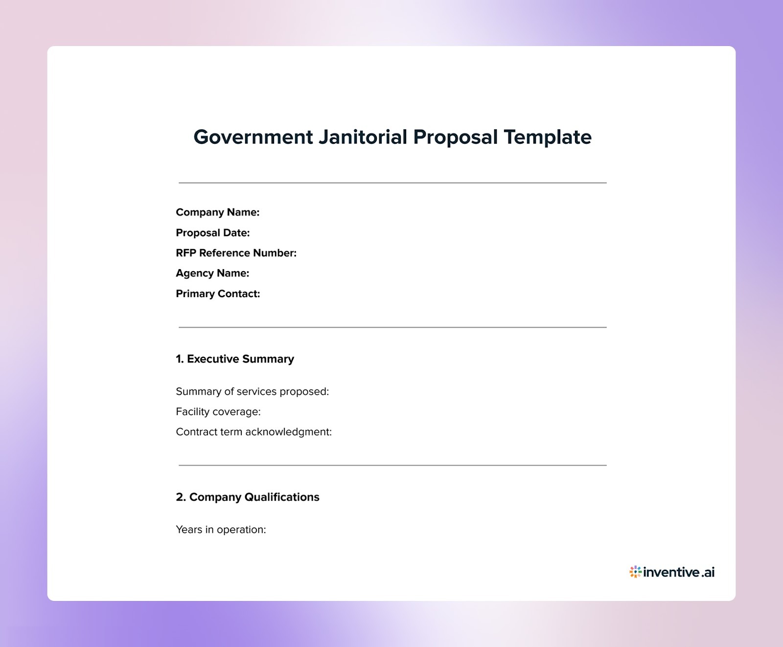 Government Janitorial Proposal