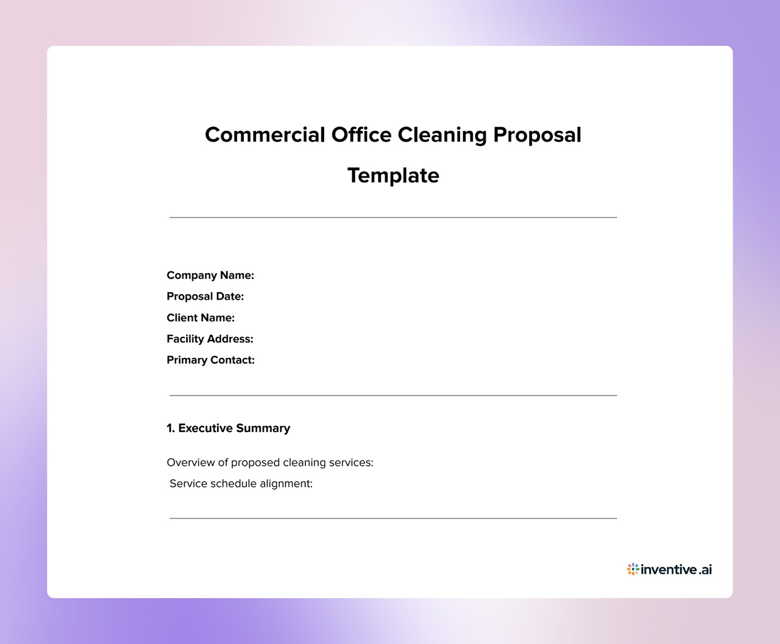 Commercial Office Janitorial Proposal