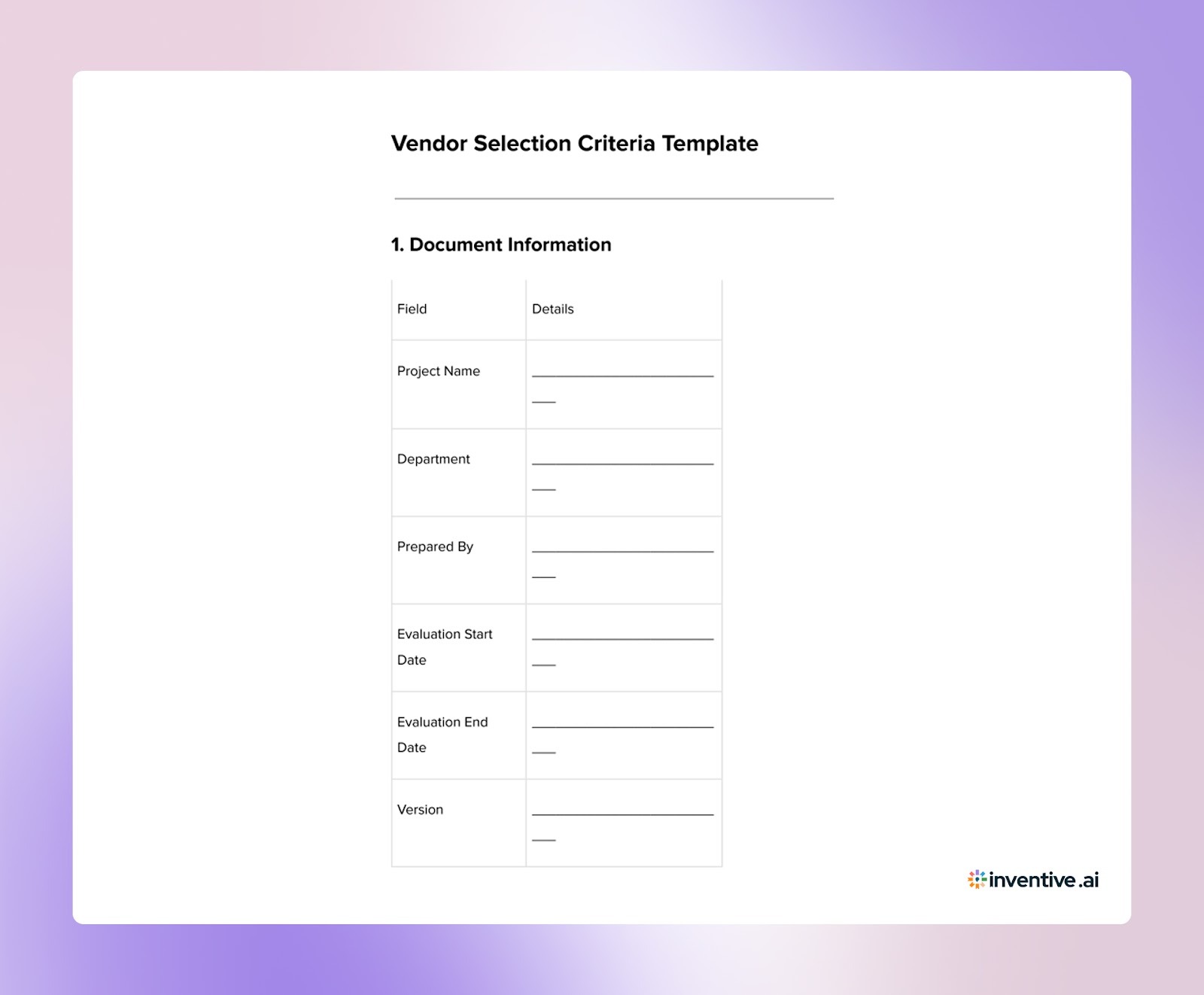 Inside the Vendor Selection Criteria Template Buyers Use