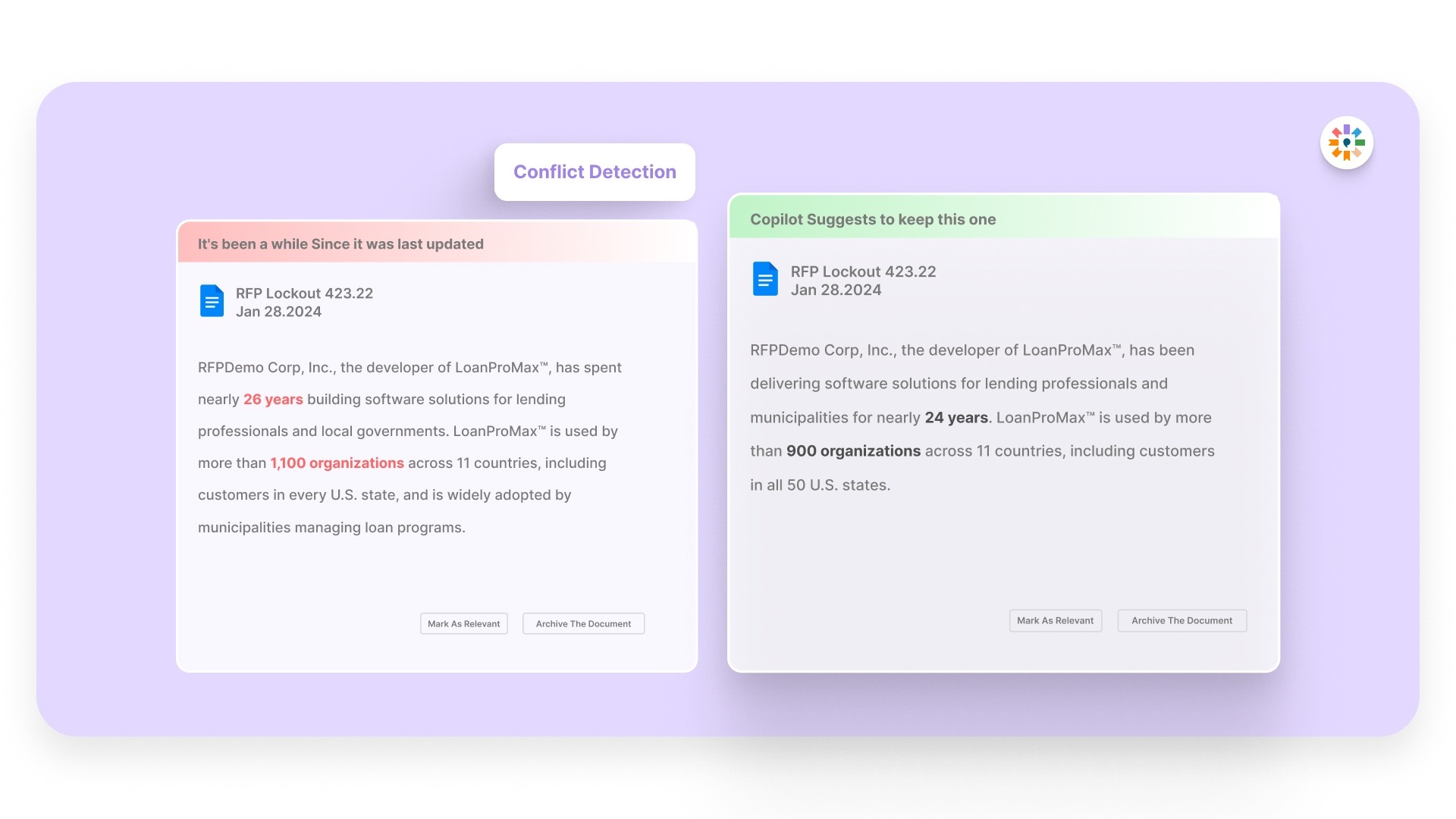 Instant Conflict Detection Across RFPs and Questionnaires