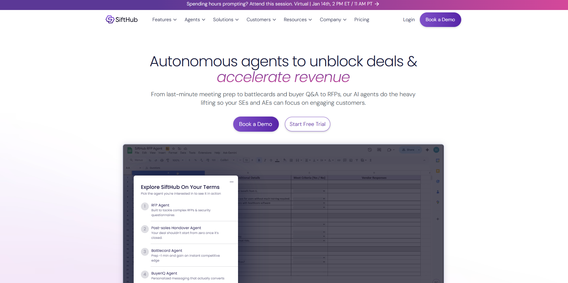 SiftHub AI RFP response and sales enablement platform