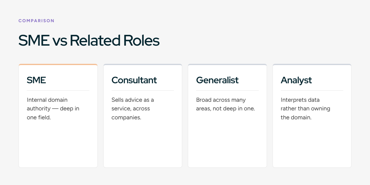Subject Matter Expert vs. Related Roles