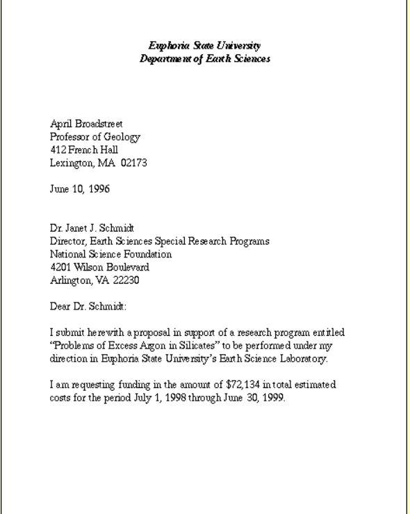 RFP cover letter examples