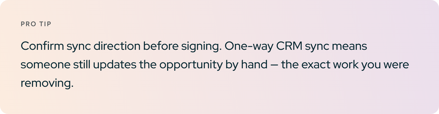 Pro tip. Confirm sync direction before signing.
