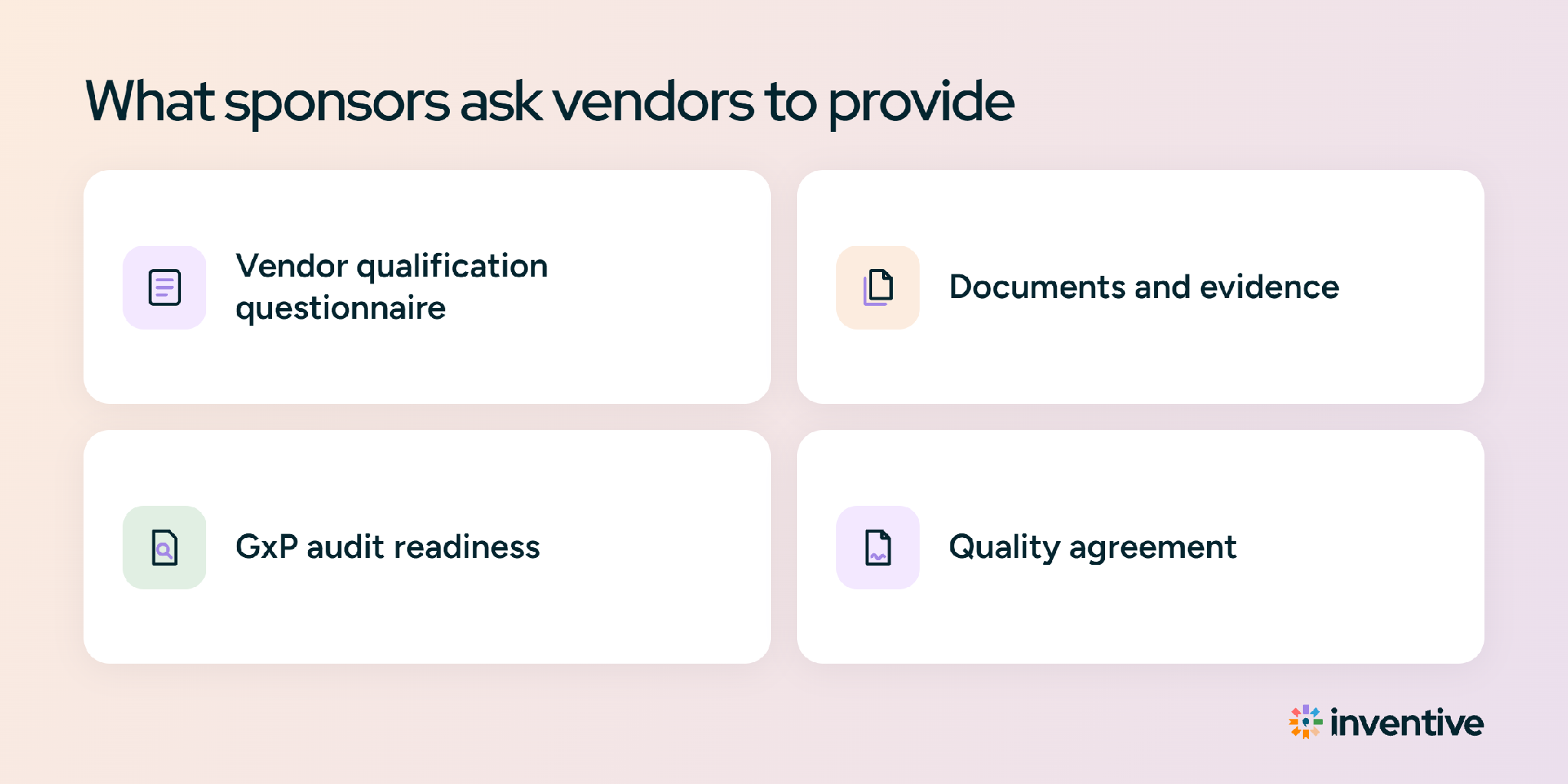 What sponsors ask vendors to provide