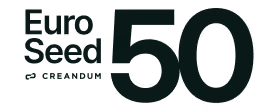 Creandum 50th anniversary logo with text Euro Seed 50