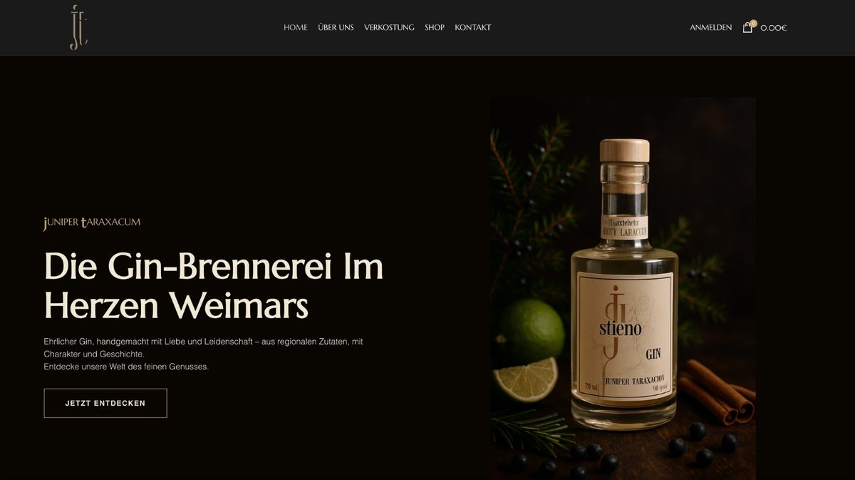 Website von JT Gin