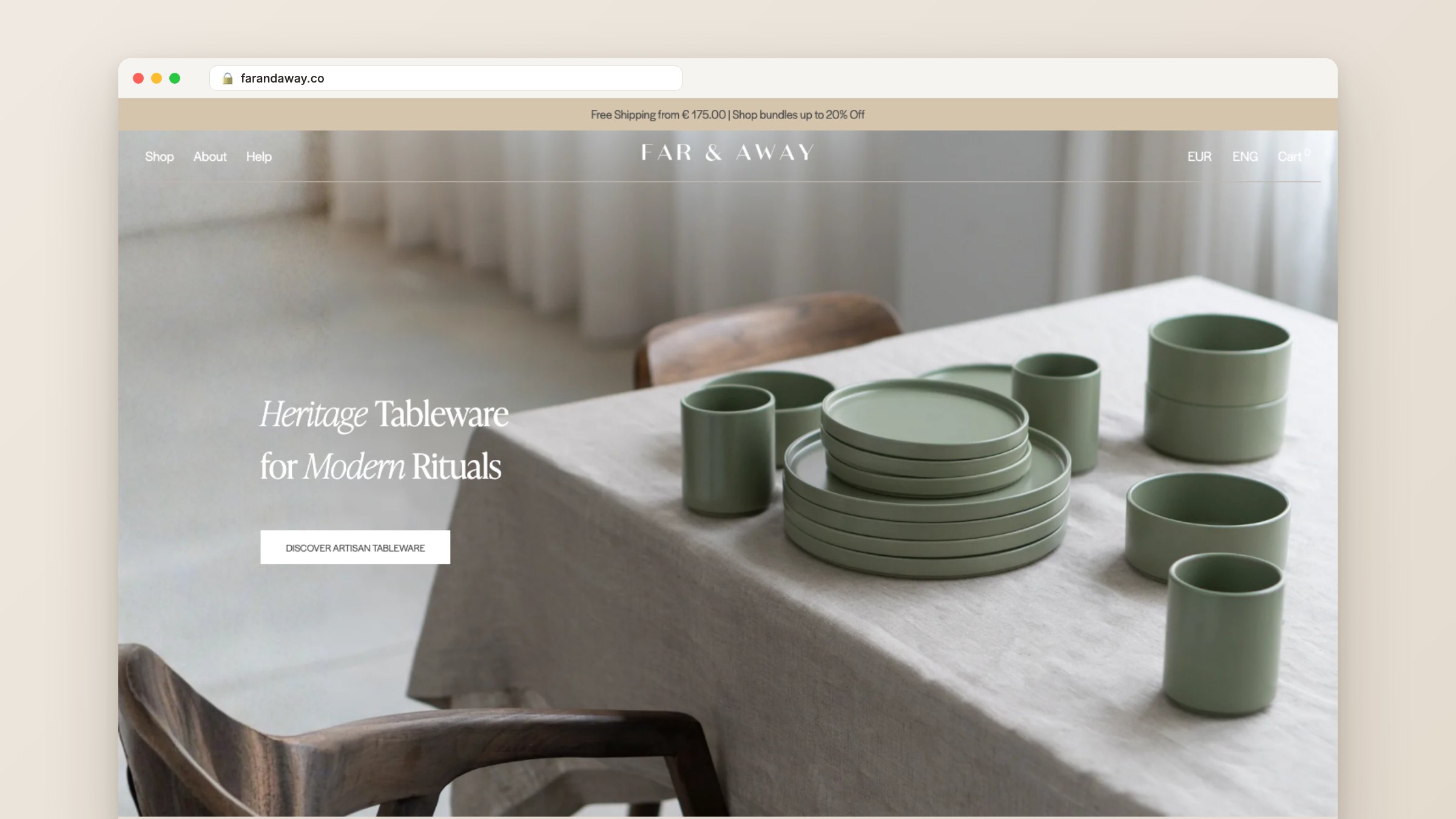 Online-Shop von Far & Away