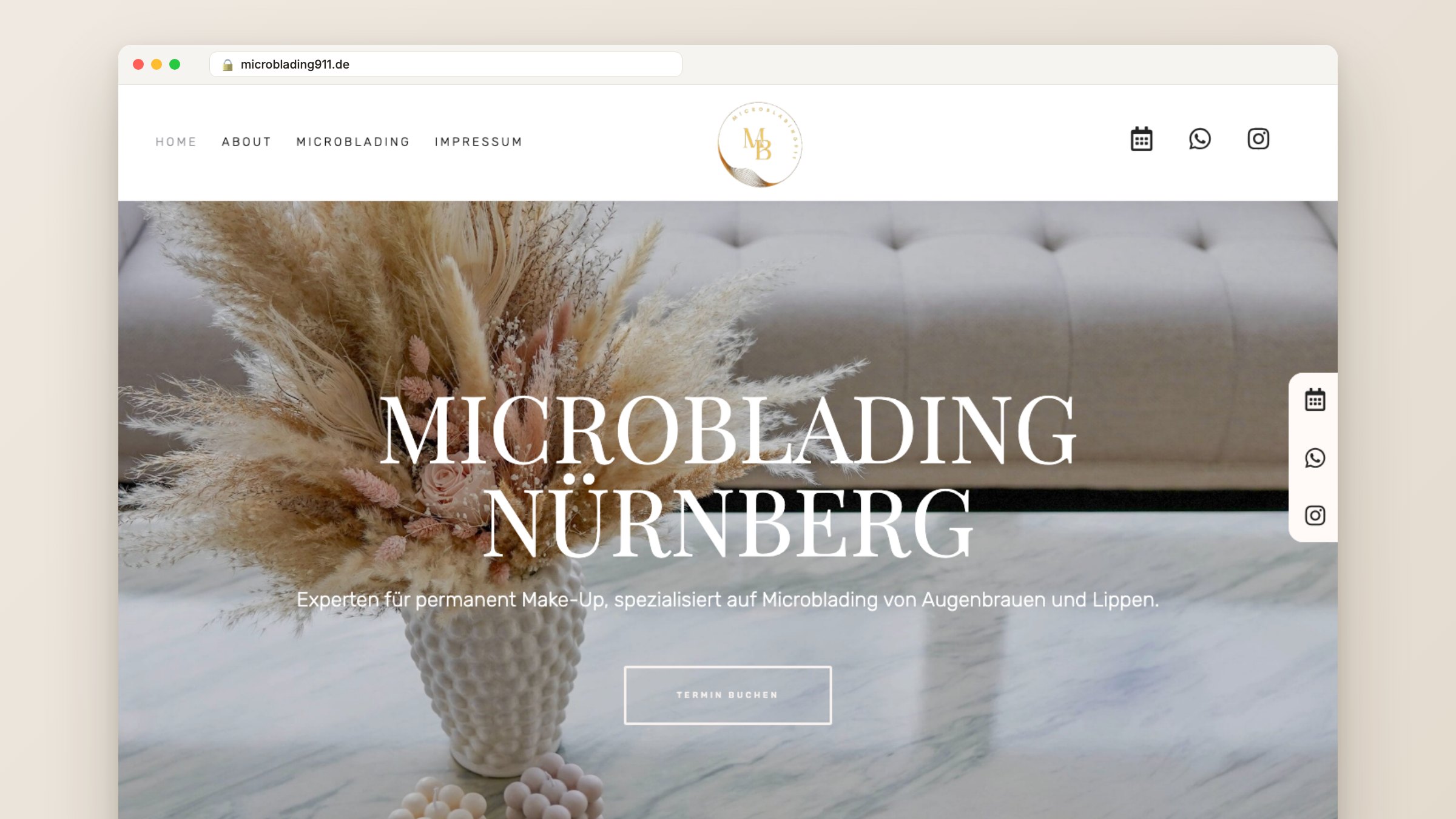 Website von GM Microblading Nürnberg