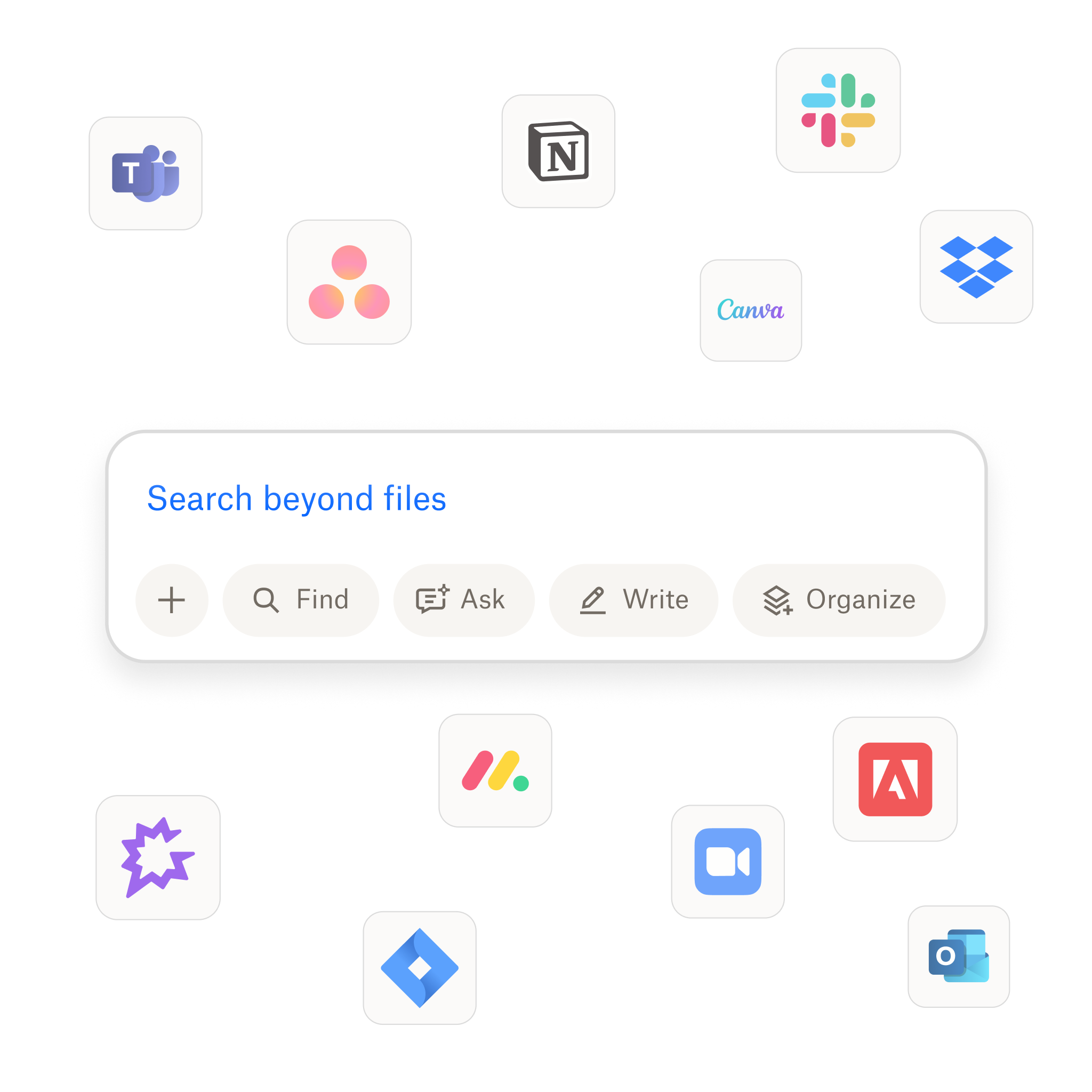 A screenshot of the Dash user interface showing the universal search feature.