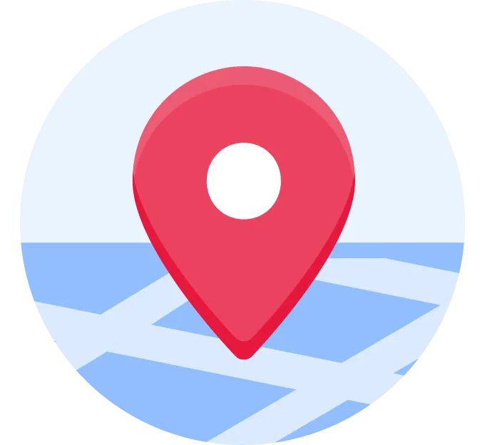 Icon of a red pin placed on a map