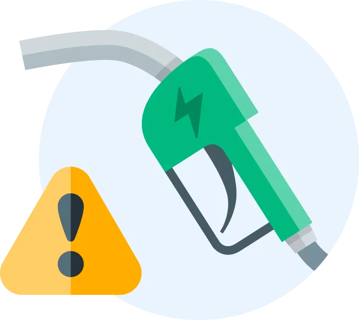Icon of a fuel pump indicating a warning light