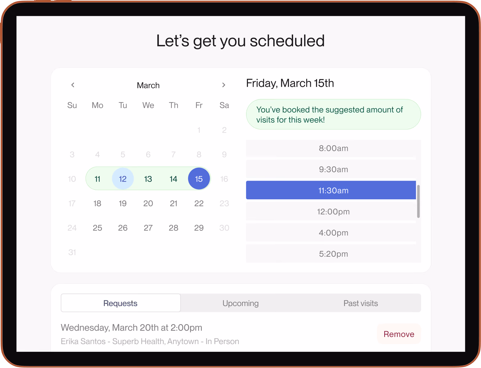 Dashboard mockup