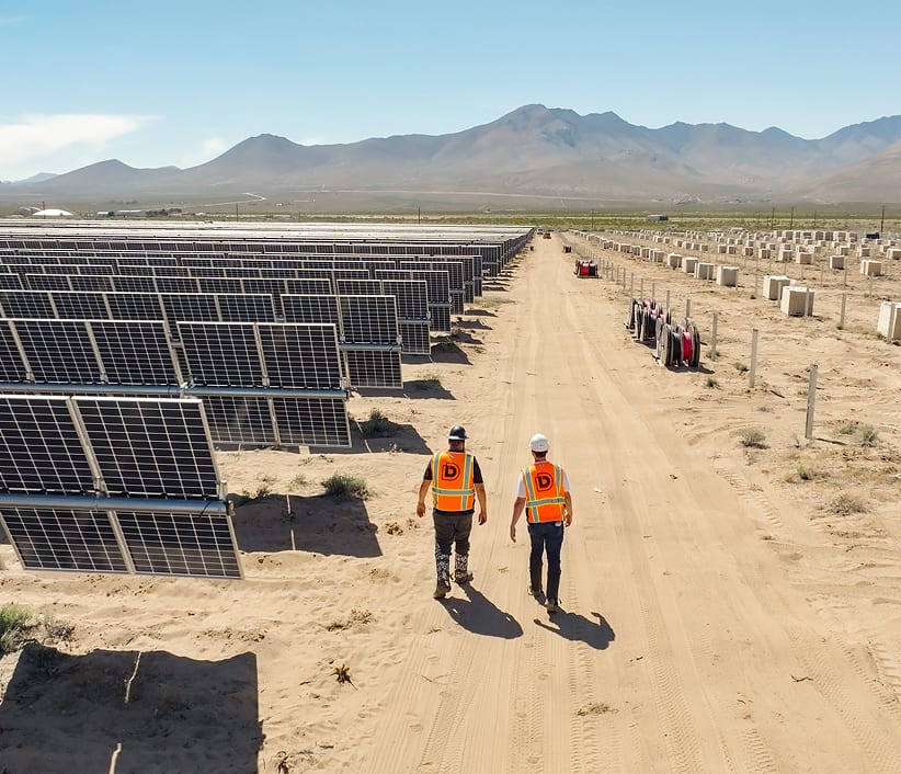 Solar panels in a field
