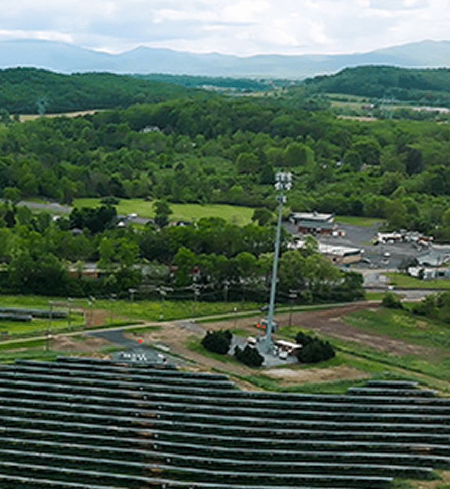 Solar panels in a field