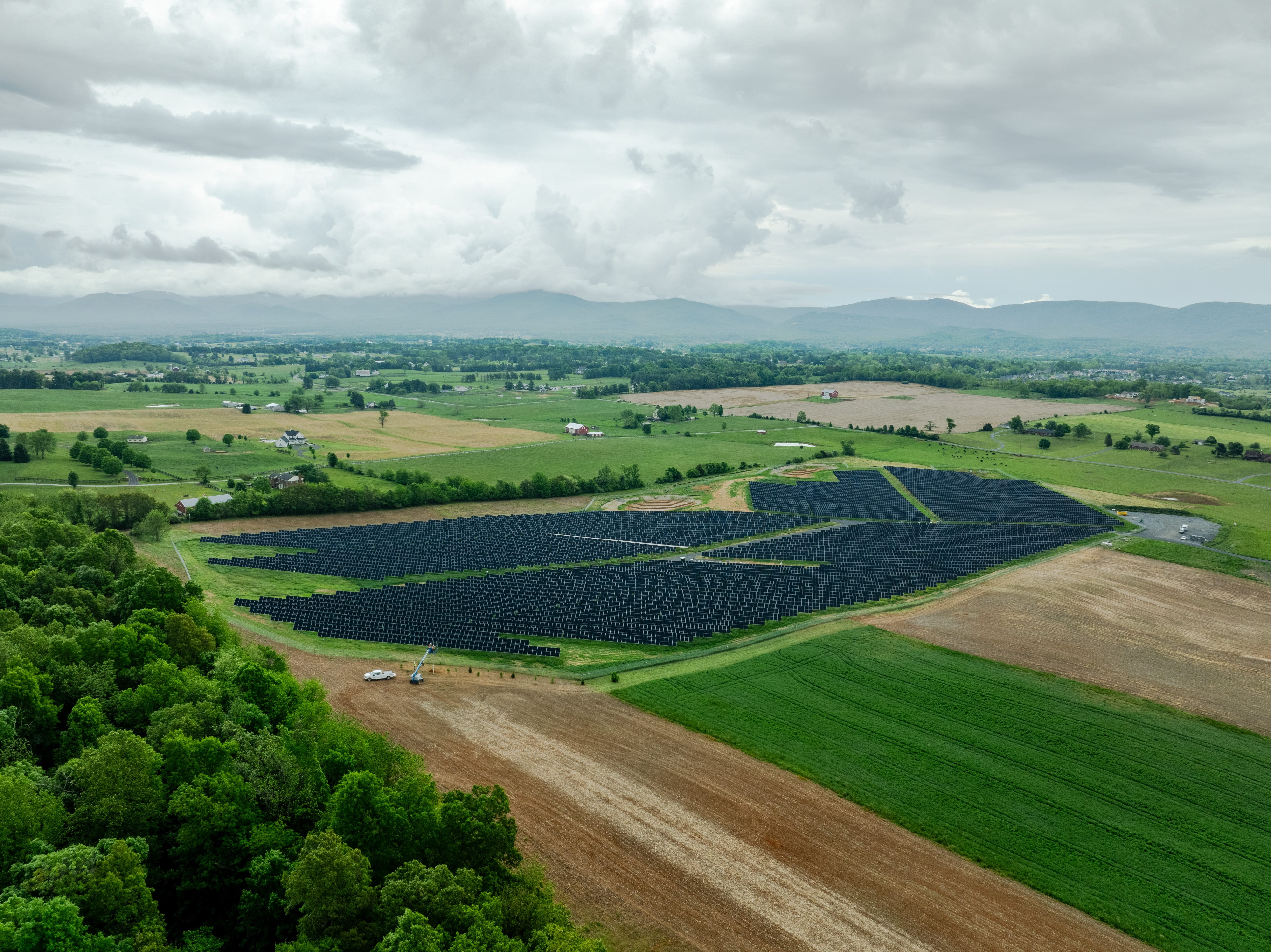 Solar panels in a field