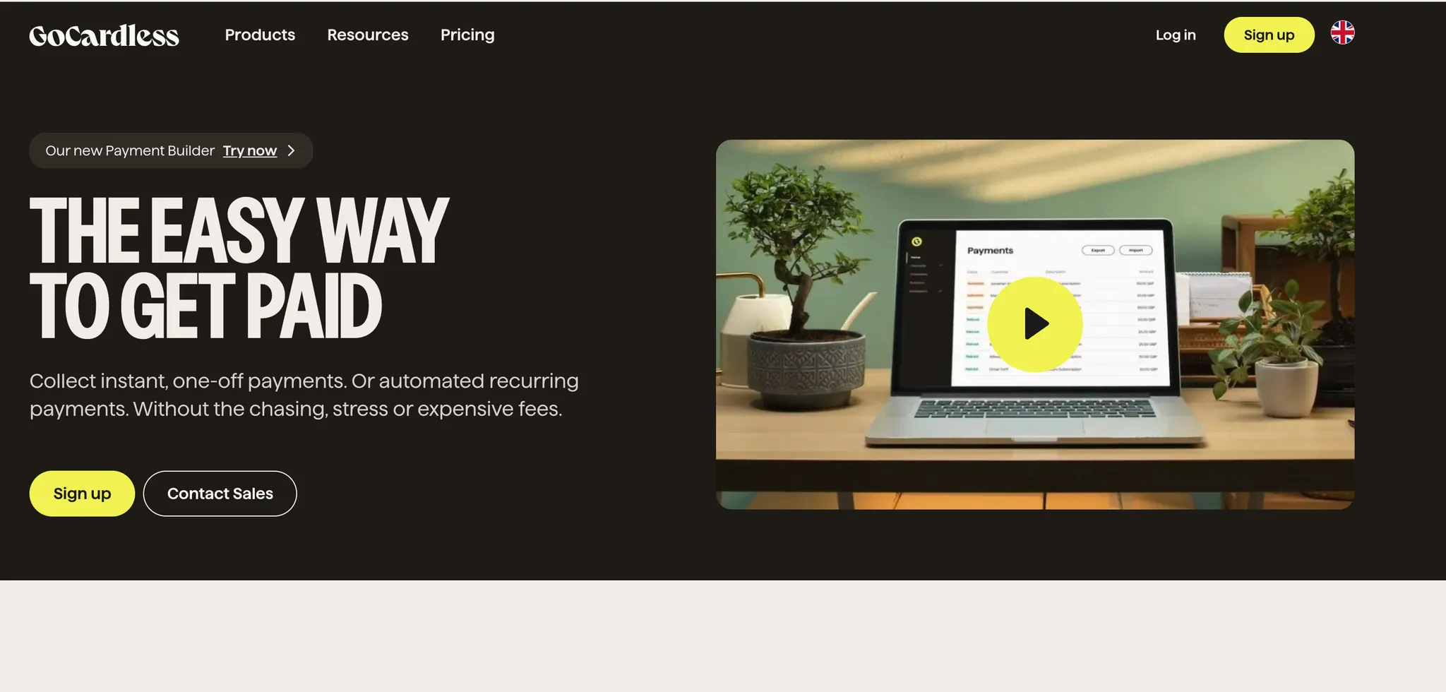 Gocardless website screenshot