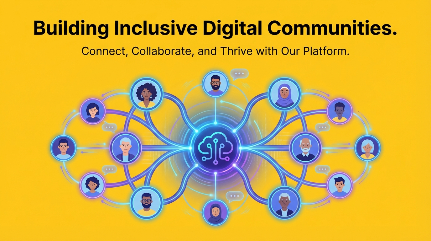 Network diagram illustrating interconnected community members supporting each other