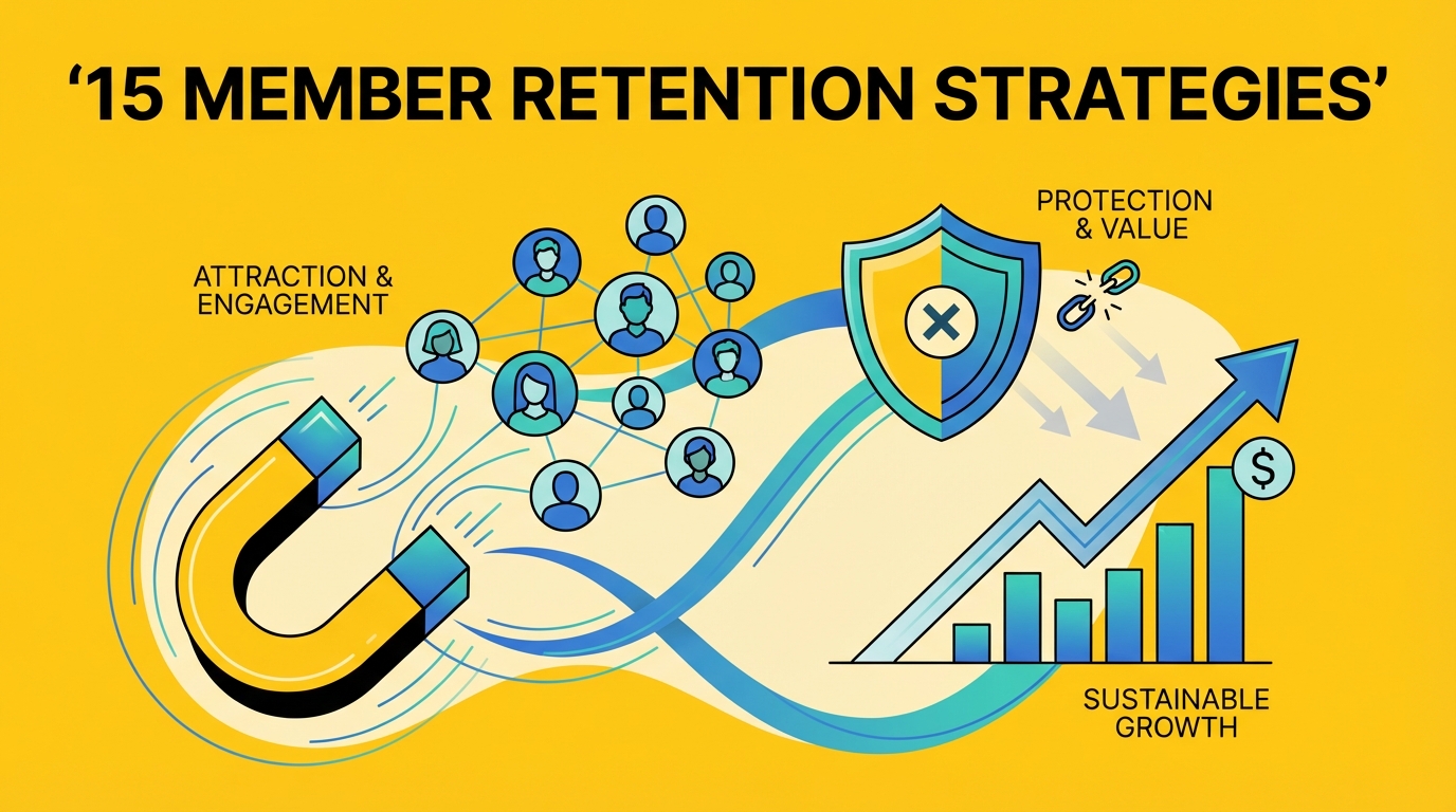 Comparison infographic showing member retention costs are 5-7 times lower than acquisition costs